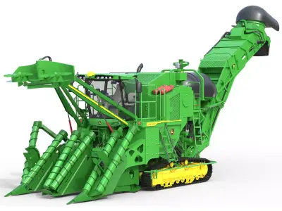 John Deere CH950 Sugar Cane Harvester Low-poly 3D model