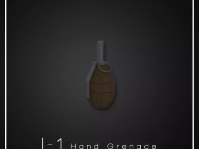 I-1 Hand Grenade Low-poly 3D model