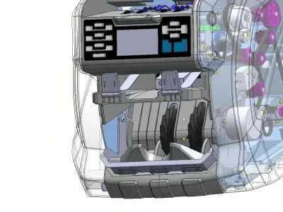 3D CAD Model Money Counting Machine-Bill and Currency Counter 3D model