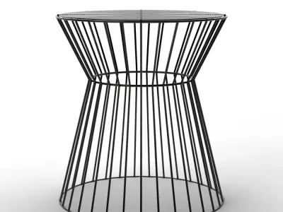 Adele Iron Wire Stool - Industrial Minimalist Counter Stool Low-poly 3D model
