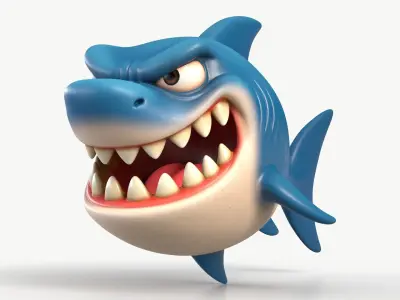 Cartoon Shark 1 3D model