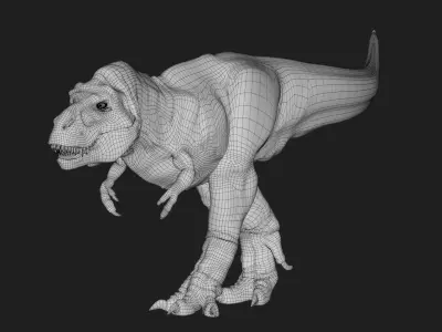 dinosaur Low-poly 3D model 21