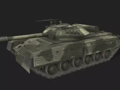 Tank T-80 Low-poly 3D model