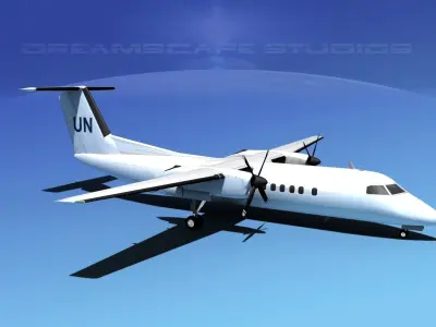 DeHavilland DHC-8-Q300 UN 3D model
