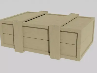 Low Poly Wooden Crate 5 Low-poly 3D model