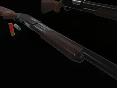 Game Ready Classic Shotgun  Low-poly 3D model