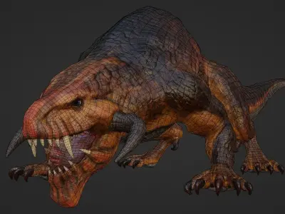Monster Earth Dragon Low-poly 3D model