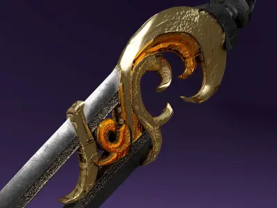 The light sword of justice Low-poly 3D model