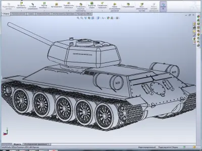 the legendary T-34 tank solidworks 3D model