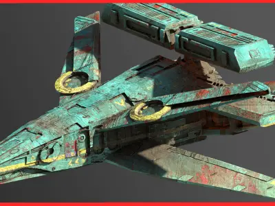 Sci-Fi SpaceShip Space Craft PBR 3D model