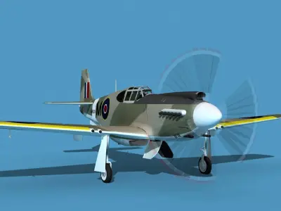 North American A-36A Apache V12 RAF 3D model