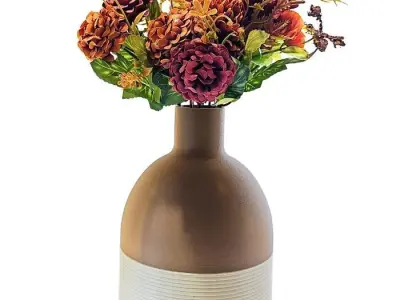 Two-part textured bottle vase 3D print model
