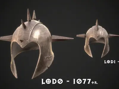Orc Helmet 03 Low-poly 3D model