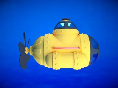 Cartoon Submarine 3D model