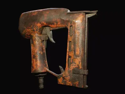 Rusty Air Nailer  Low-poly 3D model
