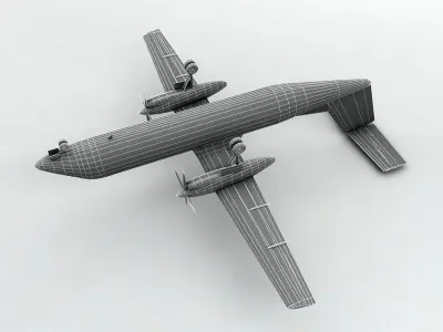Dash 8-300 Airliner British Airways Low-poly 3D model