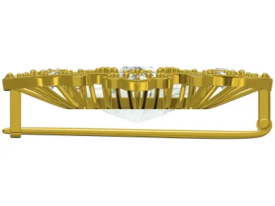 Antique Art Deco Diamond Brooch 3D print model