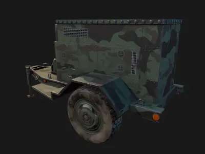 Low Poly PBR Military Generator Low-poly 3D model