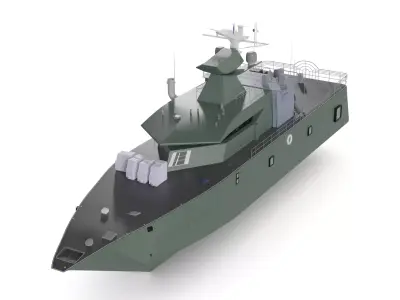 Frigate 3D model from CGTrader