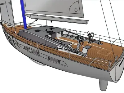 23 m Luxury Sail yacht 3D model