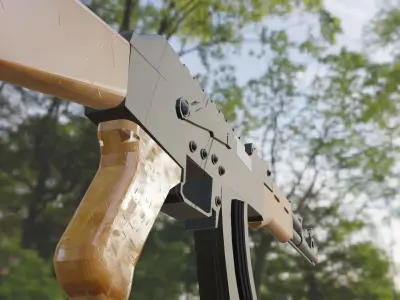 Low-Poly PBR AK47 rifle Low-poly 3D model