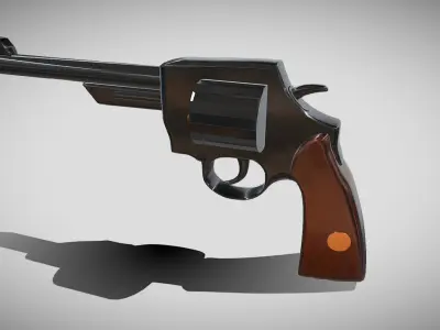 Revolver Gun 3D model shop