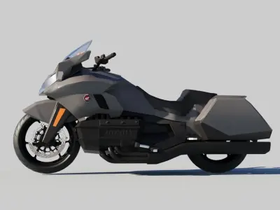 Honda Goldwing Motorcycle Pack modernretro 3D model