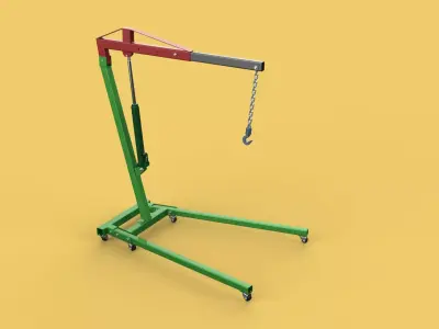 2TON PORTABLE HYDRAULIC ENGINE CRANE HOIST HEAVY LIFTING FOLDING 3D model
