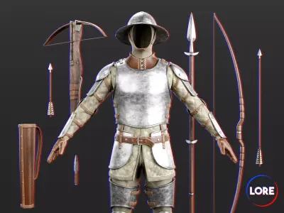 Medieval Collection Common Archer 3D Model Pack