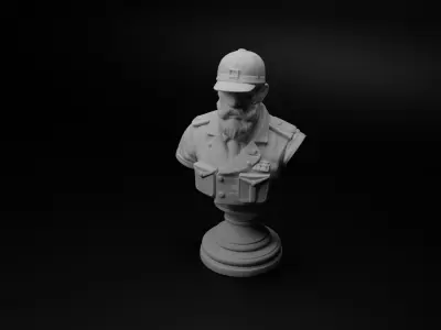 Tank Commander Bust Chess 3D print model