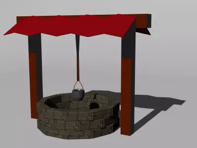 Water Place Sumur Low-poly 3D model
