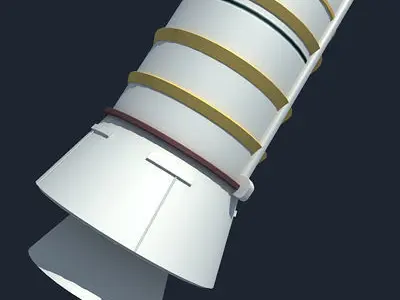 White Solid Rocket Booster 3D model