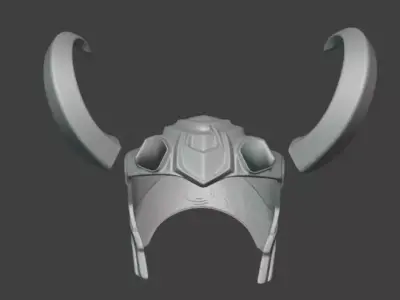Loki Helmet Multi Part Cosplay and Display 3D print model