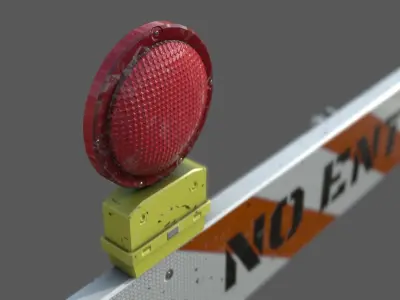 No-Entry Safety Barricade Low-poly 3D model