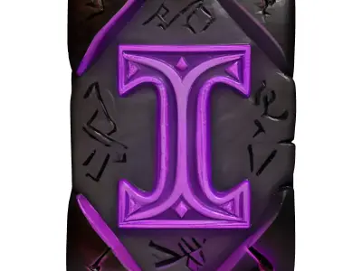 Fantasy Glowing Rune Stone 3D model