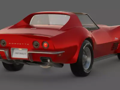 1971 Corvette C3 Stingray T-Top 3D Model  American Icon 3D model