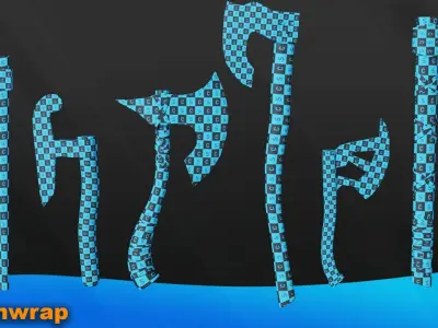Medieval Basemesh Axe Game Ready Low-poly 3D model