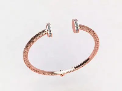 Nail Bracelet with Antique Mesh Desig 3D print model