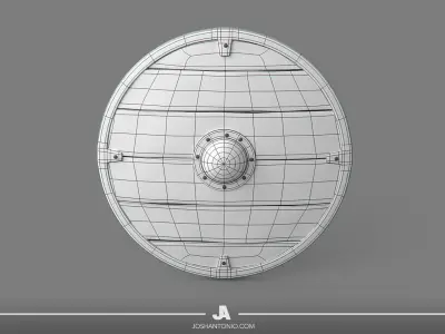 Vikings Shield Textured High Poly 3D Model 3D model