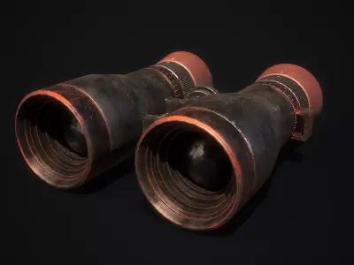 Old Binoculars Low-poly 3D model