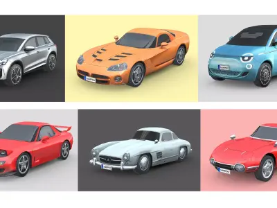 Low-Poly Car Pack 017 - Future Classics