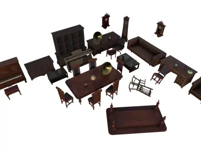 Vintage Props Pack Low-poly 3D model