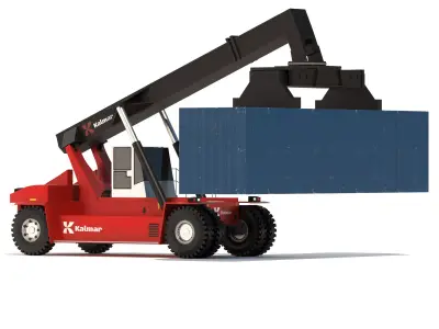 Real-Scale Reach Stacker  Low-Poly 3D Model Game Ready Low-poly 3D model