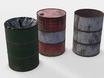Barrels Asset 02 Low-poly 3D model
