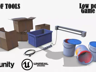 Set of tools 03 Low-poly 3D model