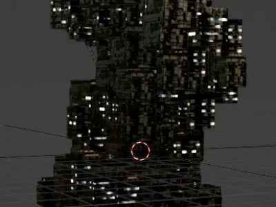 Sci fi night city building 8 3D model