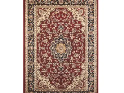 Woven Oriental Rug with Persian Floral Design Low-poly 3D model