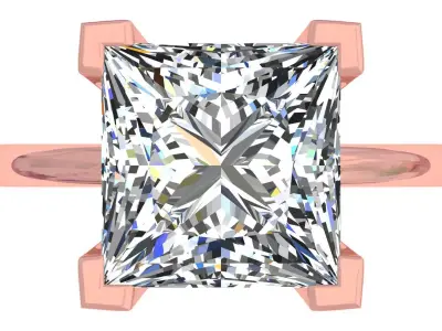 Princess Stone Solitary Ring 3D print model purchase