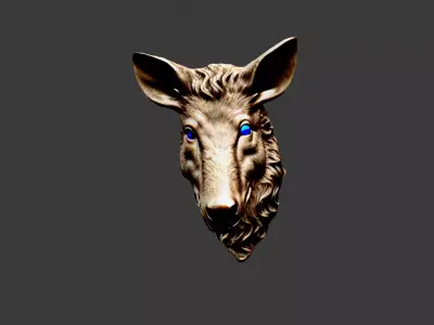 Animal Head Low-poly 3D model 4