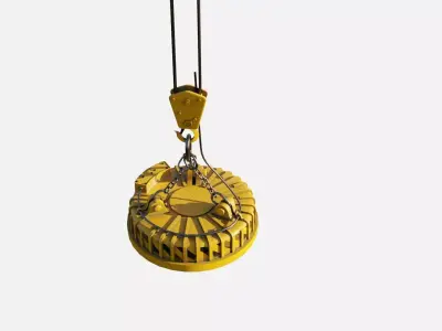 4k pbr game ready electro magnetic lift Low-poly 3D model